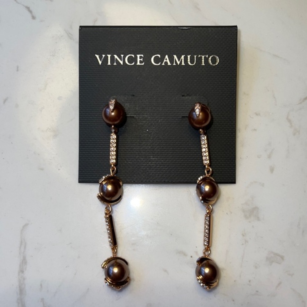 Chocolate Pearl Drop Earrings